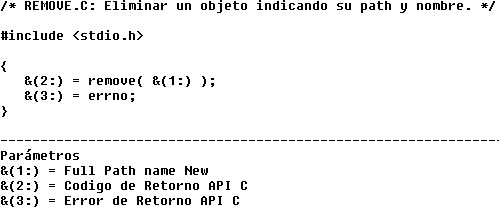 Codigo fuente API Remove