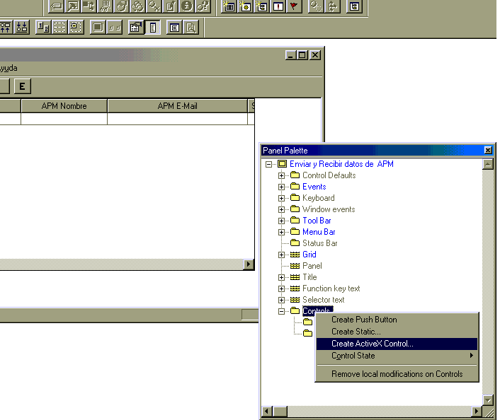 Crear el Activex en el panel