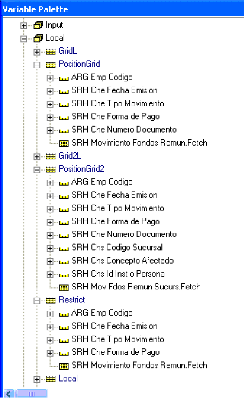 Definiciones de datos en variables